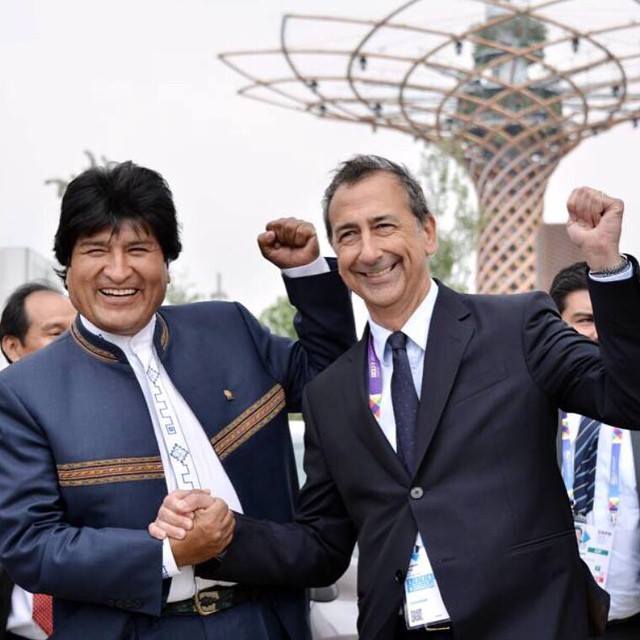 Giuseppe Sala con Evo Morales