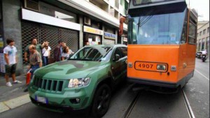 Tram bloccato