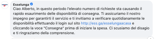 Il disservizio Esselunga significa disinteresse per i clienti