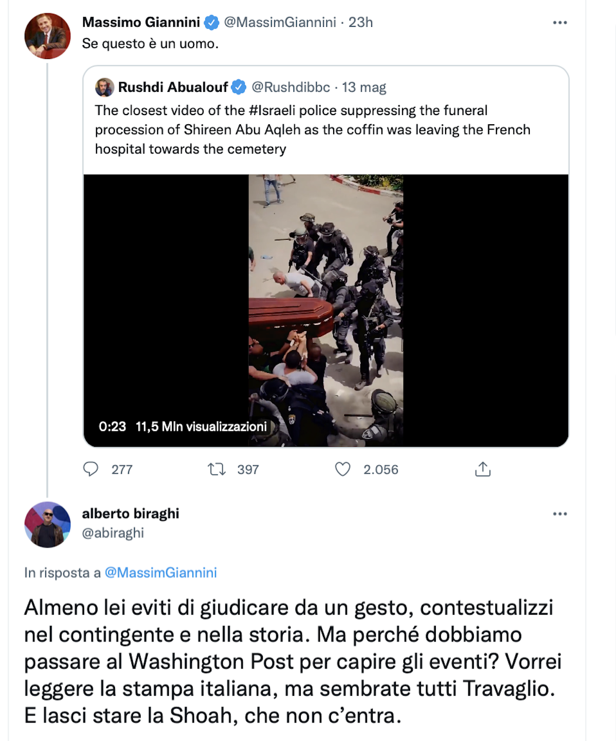 Massimo Giannini su Shireen