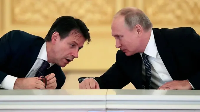Giuseppe Conte e l'amico Vladimir Putin